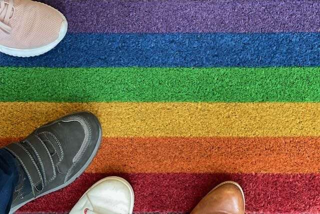 Fußmatte in Regenbogenfarben